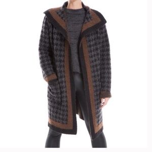 NEW! Max Studio Houndstooth Open Long Cardigan. Size XS NWT! Retail: $128